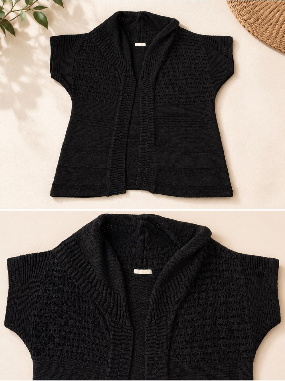 Hinge oversized cardigan knit black size medium